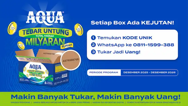 Cara Ikut Promo AQUA Tebar Untung dan Tukar Kode Unik Jadi Saldo e-Wallet