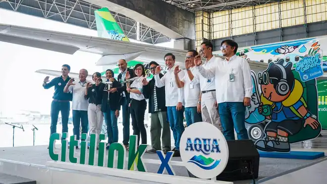 AQUA Bersama Citilink Luncurkan Desain Livery Khusus untuk Pengalaman Terbang yang Sehat, Nyaman, & Bermakna